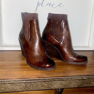 Frye wedge booties
